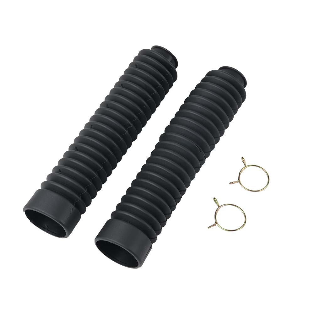 Motorcycle Front Fork Covers Rubber Gaiters Gators Shock Boots 2 Clamps For YAMAHA DT125 DT200 DT 125 DT 200 DT 1985 1986 1987 чёрный