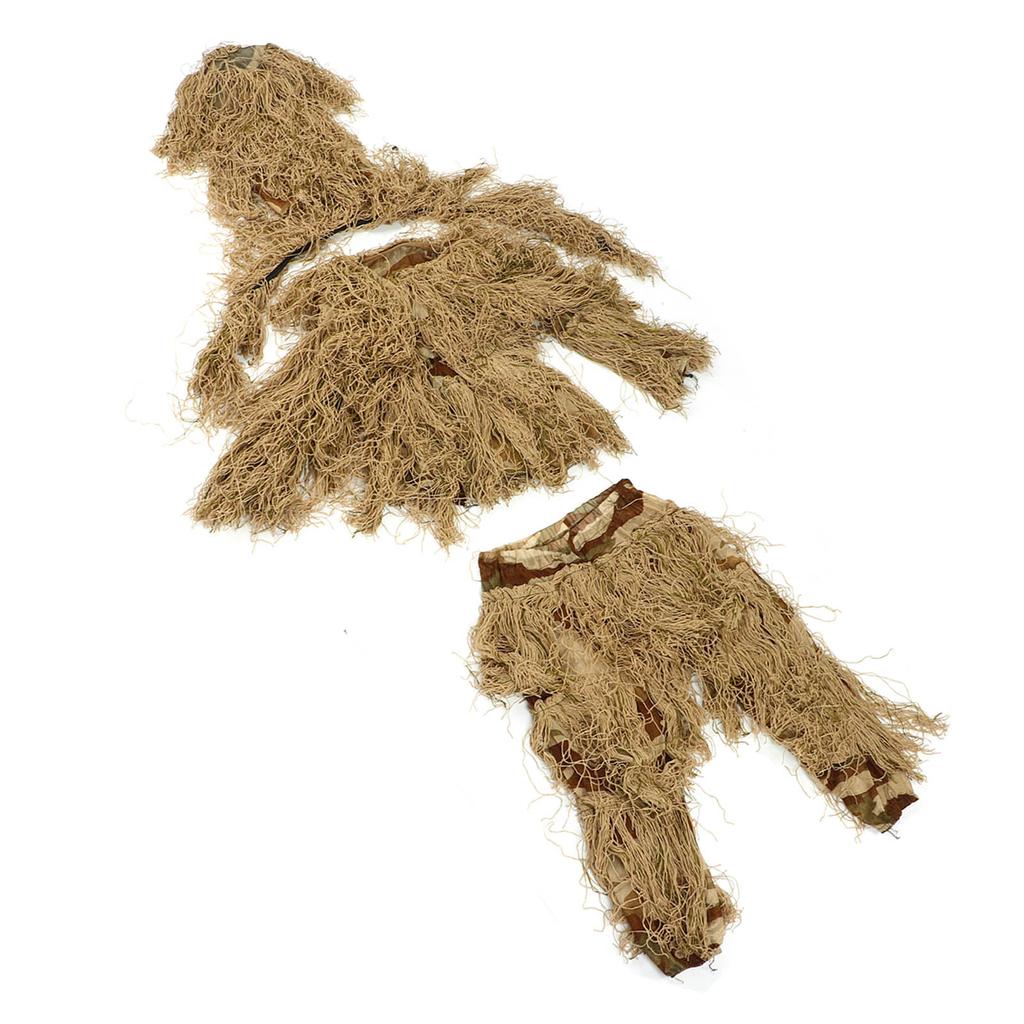 Dziecięcy kombinezon kamuflażowy 3D Oddychająca wełna 5 w 1 Odzież myśliwska Strój kamuflażowy Ubrania w zestawie kurtka spodnie kaptur przechowywanie