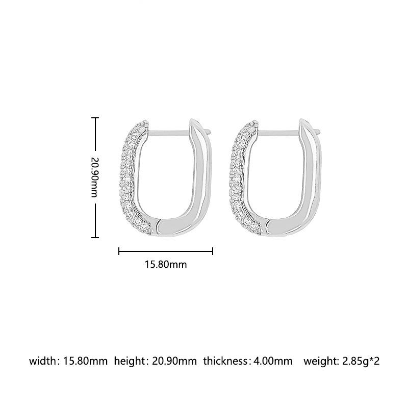 Zirconia Square Earrings: Korean Style Cute Ear Cuffs in Alloy for Women