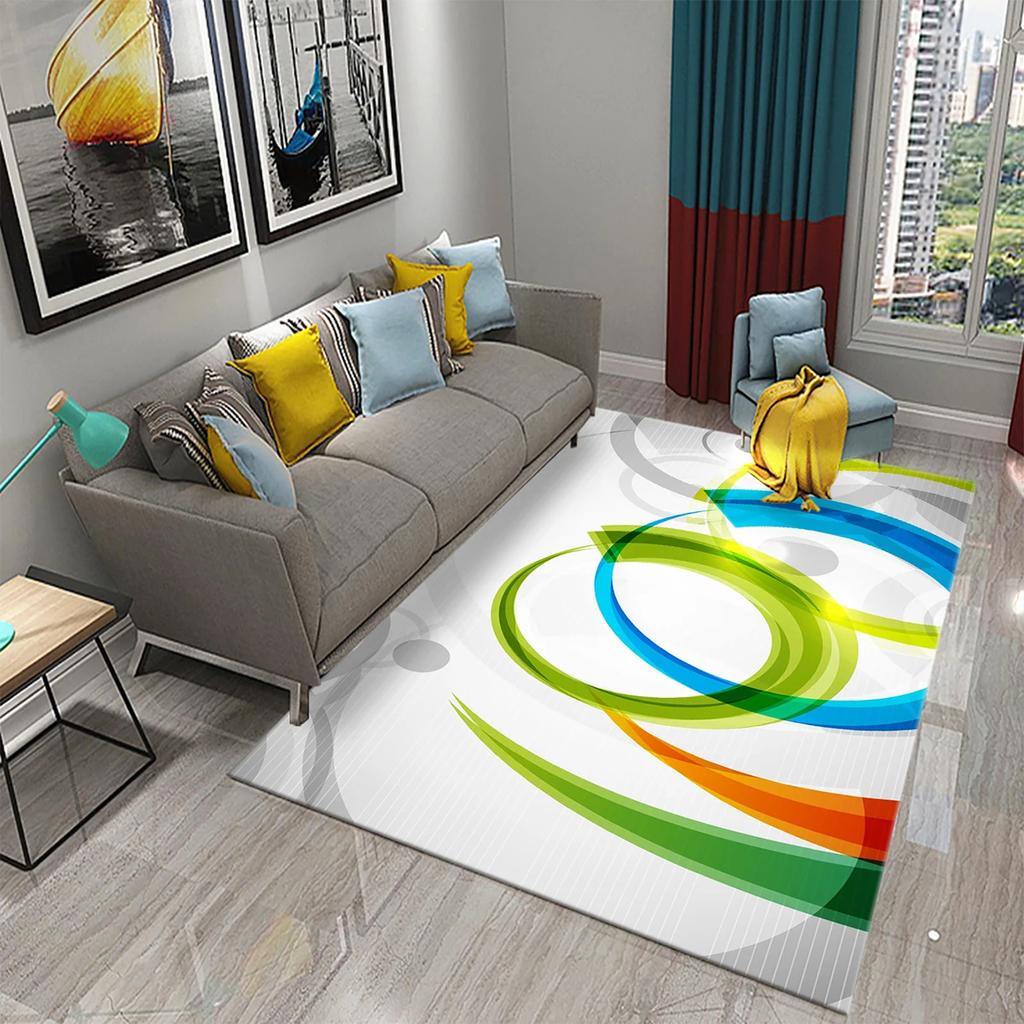 Colorful Lines Circle Geometry Texture Carpet for Bathroom Kitchen Entrance Doormats Anti-slip Rugs Bedroom Decor Floor Carpet