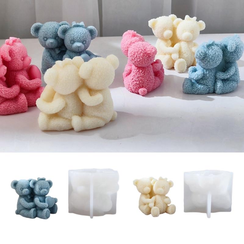 Bear Candle Silicone Mold for Handmade Desktop Decoration Gypsum Epoxy Resin Aroma Candle Mould for Home Decoration