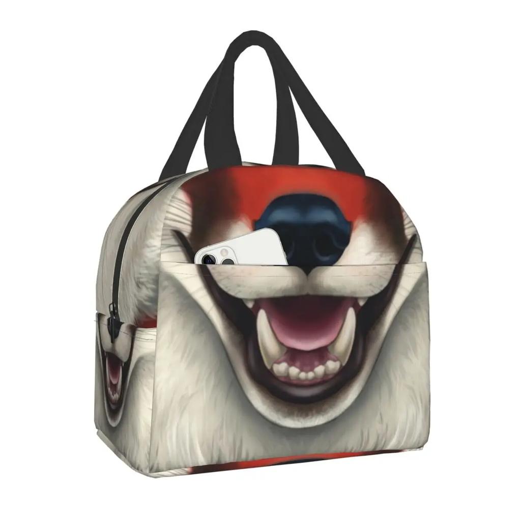 Zvířecí Mopsí Stopy Přenosný Obědový Box Ženy Nepropustný Kočka Mops A Pes Mopsí Stopy V Černé Jídlo Izolovaná Obědová Taška