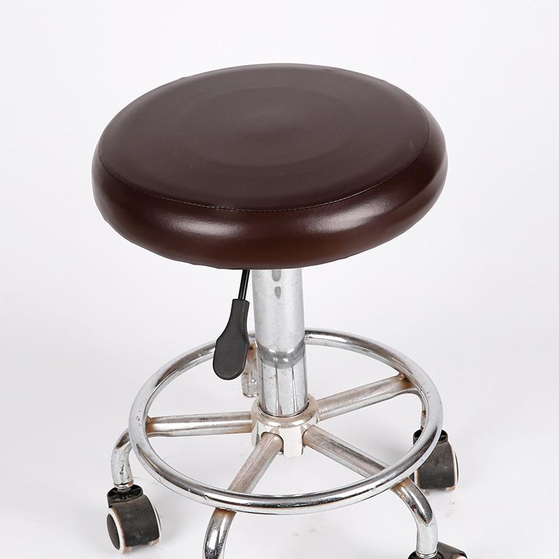 PU Leather Stool Cover Waterproof Round Elastic Slipcover Office Banquet Beauty Salon Bar Chair Protector Seat Covers