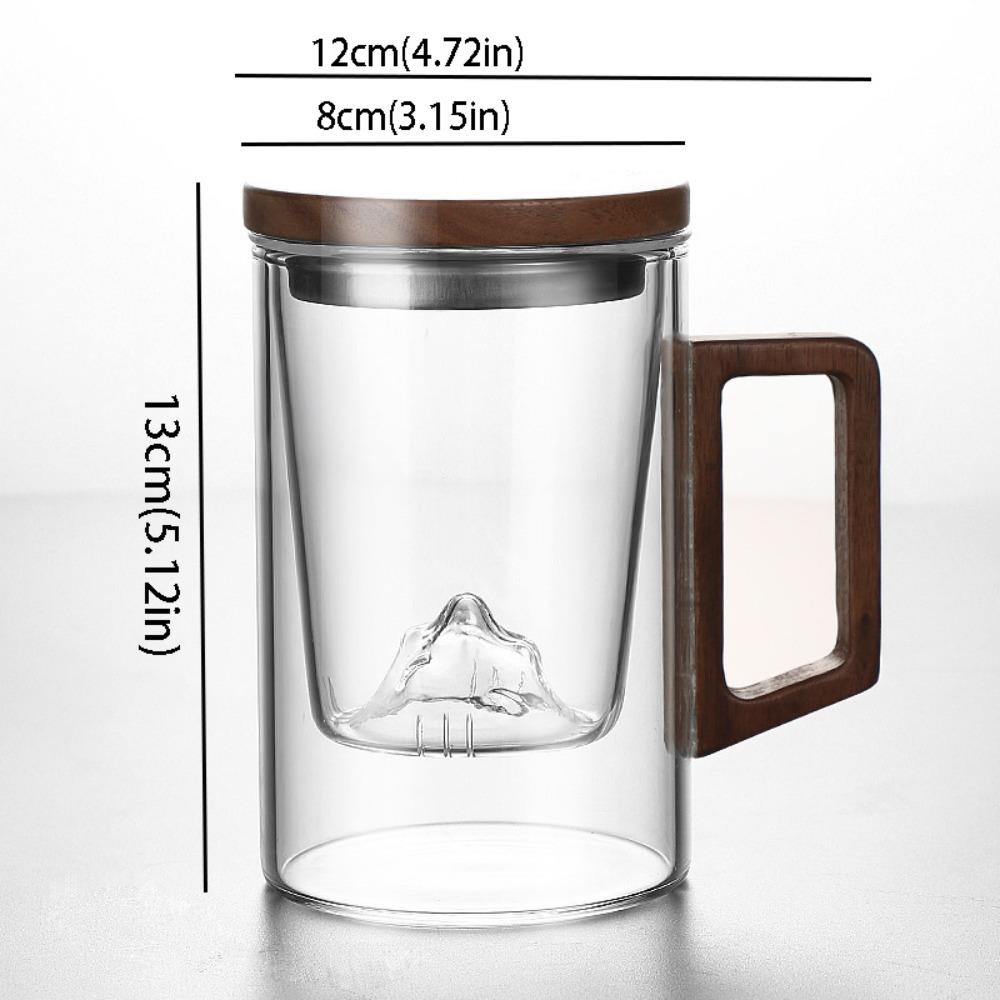 

500ml Capacity Tea Separation Cup High Borosilicate Glass Tea Making Mug Flower Tea Brewing прозрачный