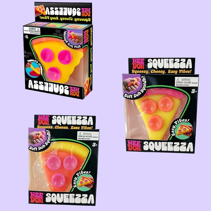 Needoh Squeeza Pizza Toy Vibrant Ultra Soft Super Stretchy Slow Rising Anxiety Reducing Non Toxic Party Favor Stress Relief Gift
