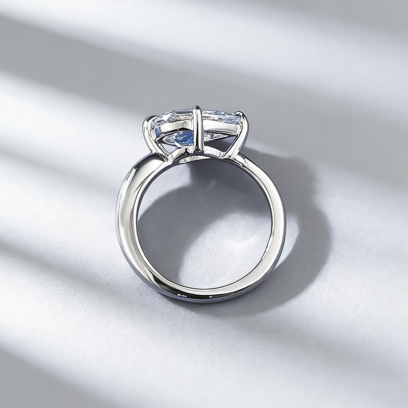 Birnenförmiger Tropfen S925 Silber Weißer Diamantring in Krappenfassung - Klassisch & Modisch