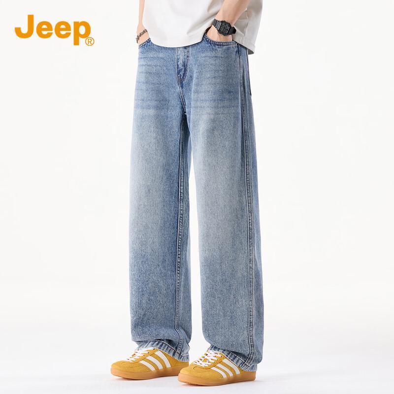 JEEP Men s High-Street Summer Thin Loose Straight-Leg Jeans 29