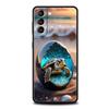 Ocean Animal Cute Dolphin Sea Turtle Phone Case For Samsung Galaxy S26 Ultra S25 Plus S24 FE S23 S22 5G S21 S20 Cover Black Soft