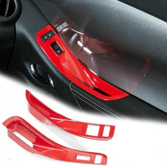 Interior Window Lift Switch Panel Decor Cover Trim For Chevy Camaro 2010-15 Red