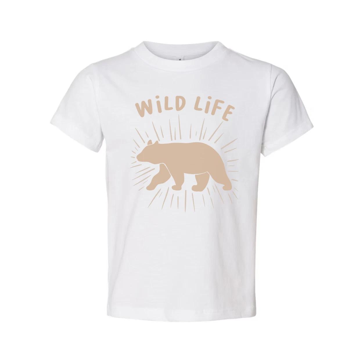 Unisex Outdoor Bear Graphic T Shirt With Wild Life Illustration And Sunburst Des 2XL