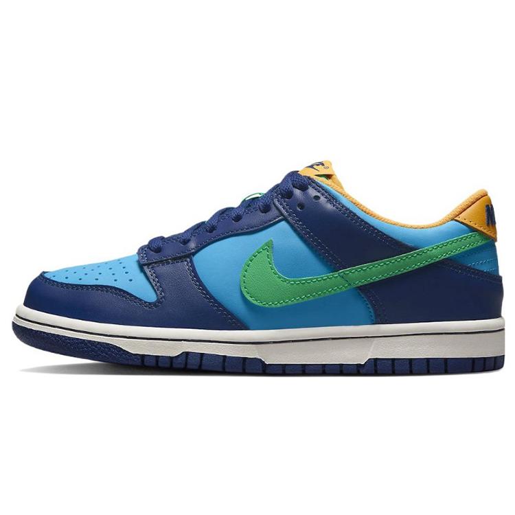 Nike Dunk Low Slip Resistant Abrasion Resistant Low top Skateboard Shoes GS Blue White DV1693-401(TeamK-)
