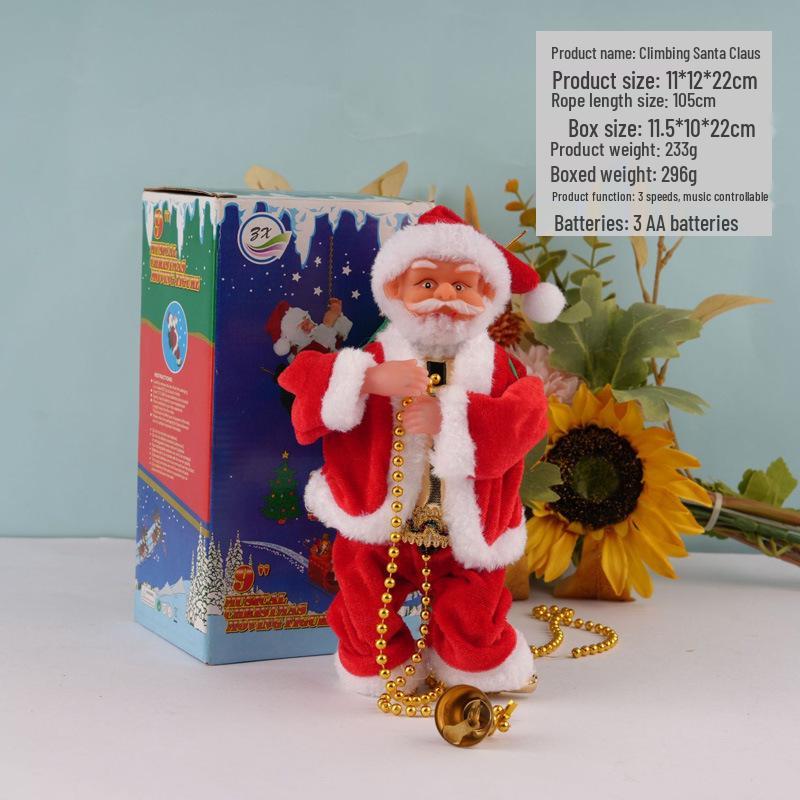 Electric Music Santa Claus Ladder Doll - Christmas Decoration Toy Gift for Children