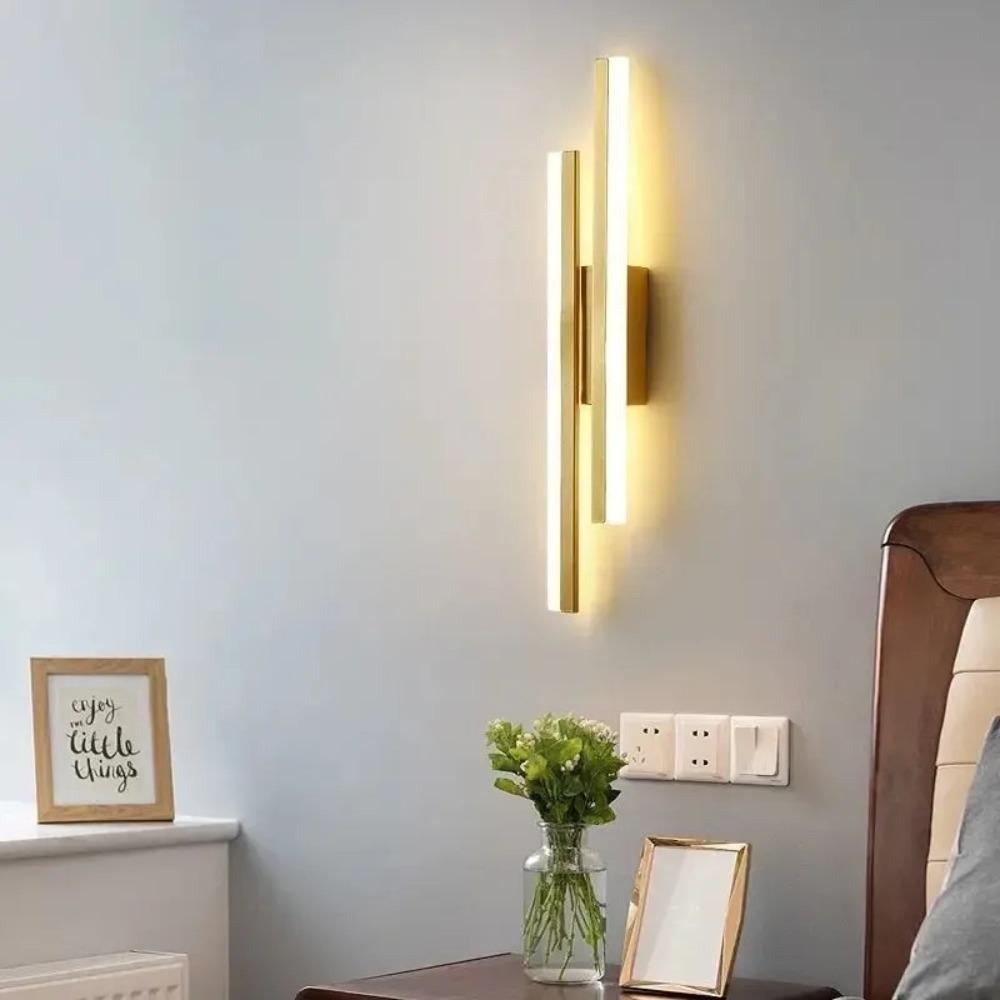 Nordic Gold LED Wall Lamp Sconces Modern Durable Acrylic Lampshade Indoor Lighting for Living Room Bedroom Bedside Light Fixture