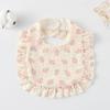 Ruffle Baby Drool Bibs: Pure Cotton Printed Lace Bibs