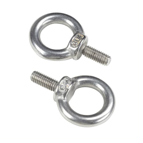 HFS(R) Stainless Steel Eye Bolts, Fixed/Hanging Hardware, Rust-Resistant, Weather-Resistant, Strong, M5, 10 Pieces