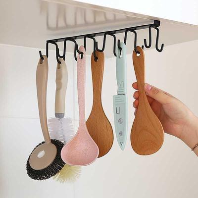 Gancio a doppia fila senza punzonatura portabicchieri portabicchieri pensile gancio spatola portabicchieri portaoggetti per cucina in ferro battuto per uso domestico
