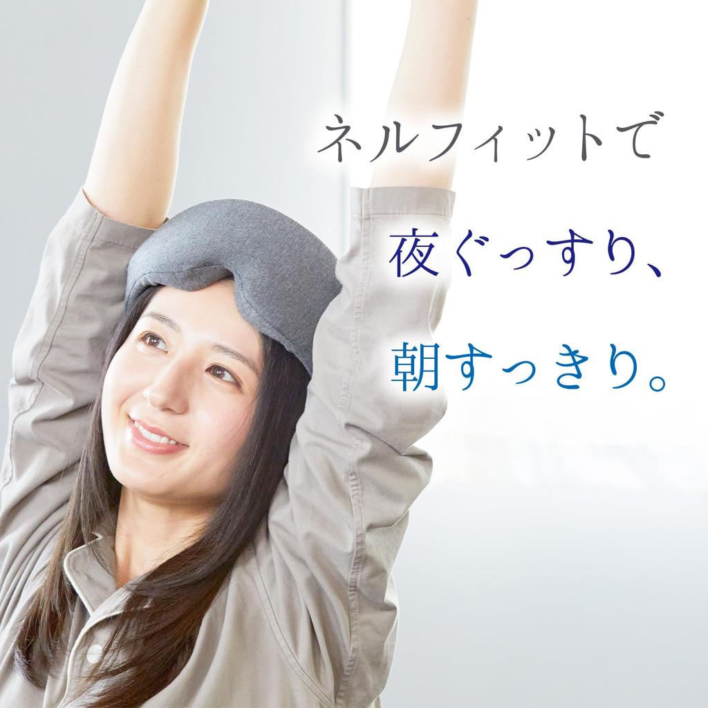 Nellfit 3D Eye Softly Enveloping Your Recommended for Sleeping on Airplanes Mask, Ears, Silk-Like Material, [Design Patented]