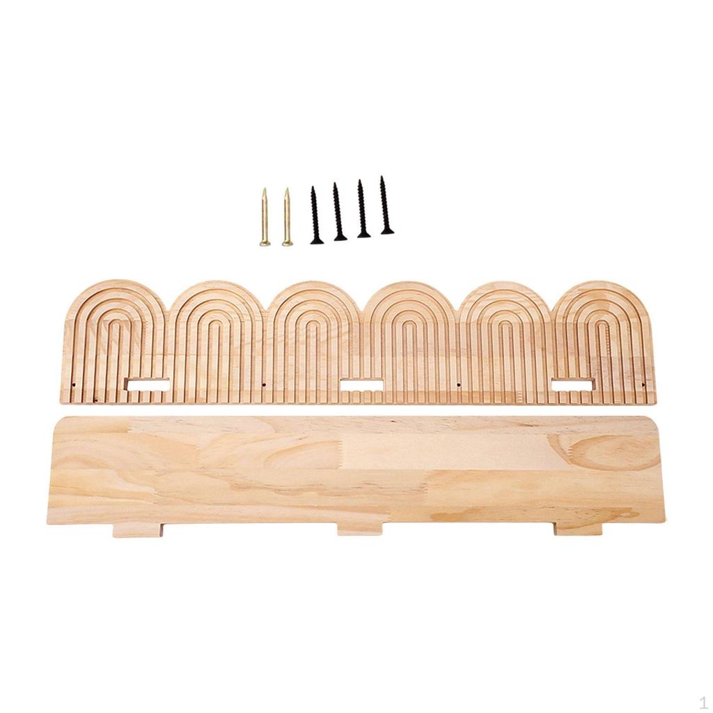 Boho Wall Shelf Arch Modern Book Display Bohemian Trinket Storage Rack Wood Float Shelves for Living