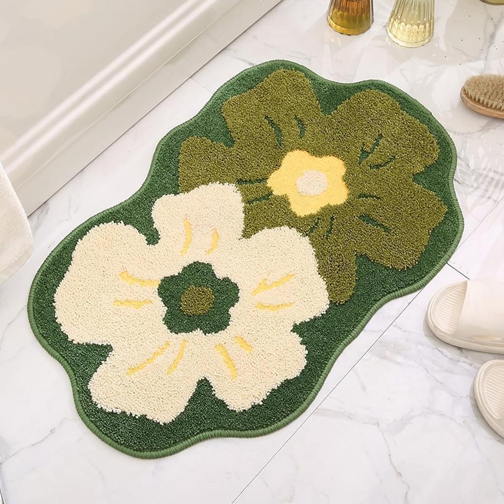 Small Fresh Special-shaped Flower Cashmere Floor Mat, Bathroom Water-absorbing and Dirt-resistant Foot Pad, Entrance Wear-resistant Foot Pad