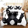 Roztomilý Pes Zvíře 3D Tištěný Povlak na Peřinu Ložní Souprava Povlak na Peřinu Povlak na Polštář Měkký a Pohodlný Povlak na Přikrývku 3 Kusy