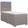 Boxspringbett mit Matratze und Kopfteil Taupe 90 x 190 cm Stoff