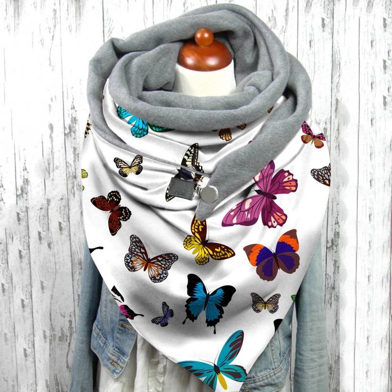 Halloween Fashion Simple Versatile Thickened Warm Shawl Christmas Printed Scarf Scarf