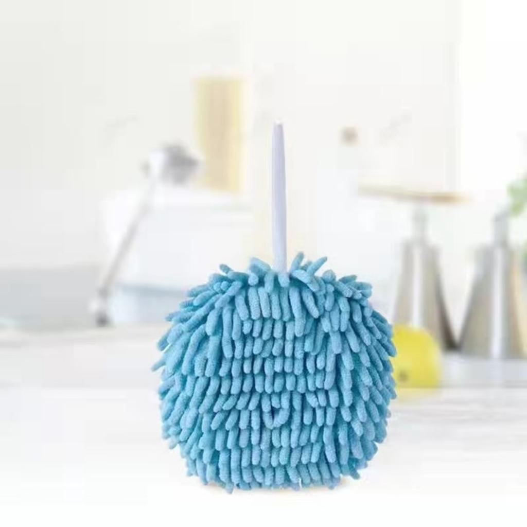 1PC Super Absorbent Chenille Towel Ball ,Quick Dry Thickened Kitchen Bathroom Towel with Hanging Loop.