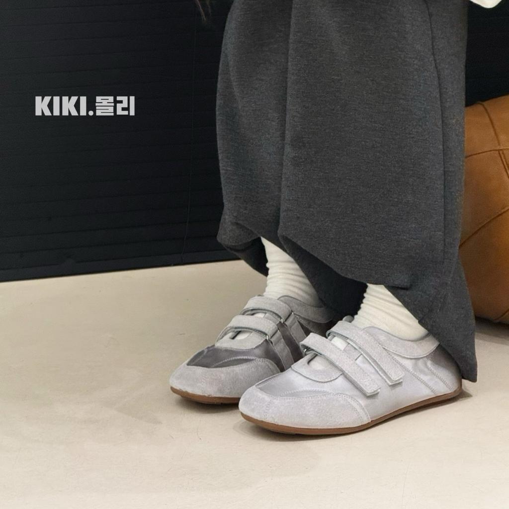 New Retro Round Head Velcro Ballet Shoes Women's Flat Single Shoes Mary Jane Shoes Women