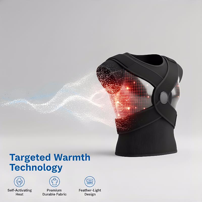 1Pcs Single Shoulder Support Self Heating Brace for Pain Relief Adjustable Heat Massager for Sports Physical Therapy