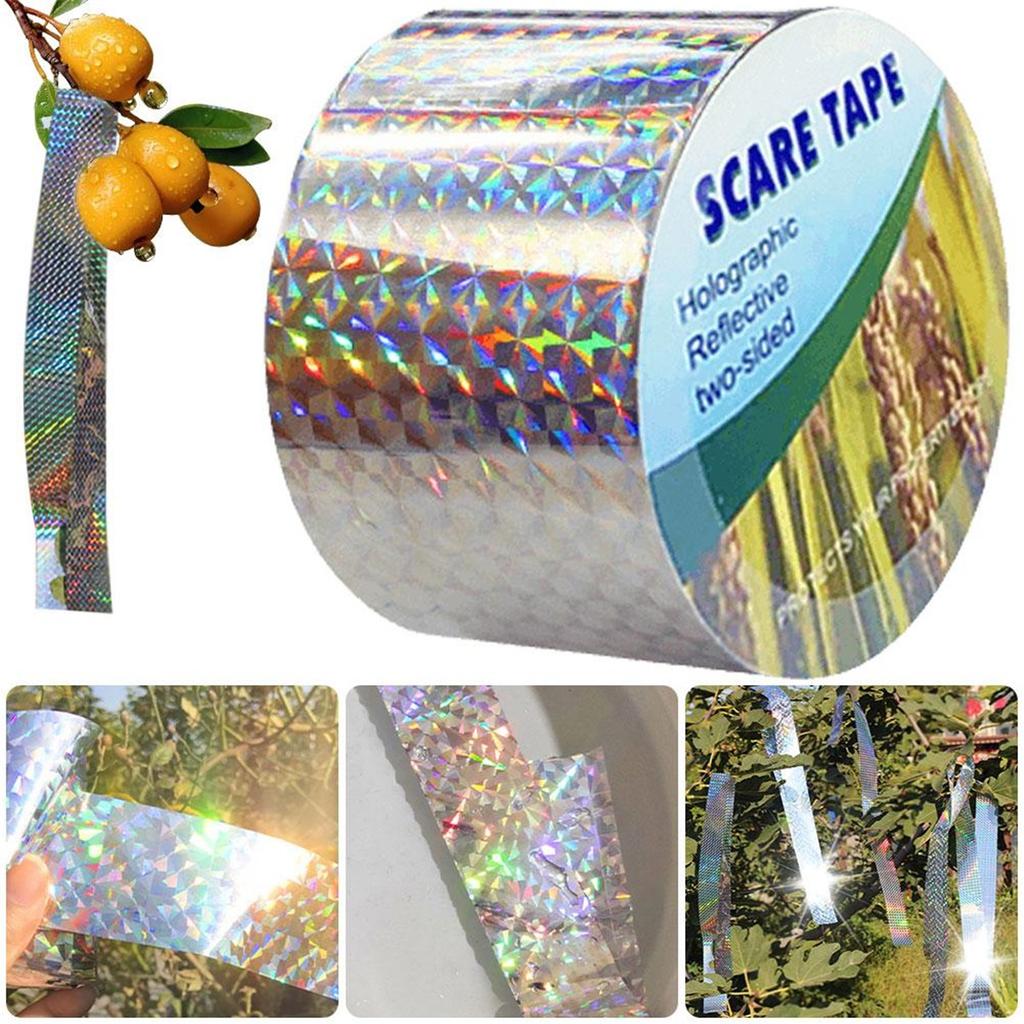 Bird Scare Tape Anti Bird Tape Reflective Double Side Bird Scare Tape Keep Birds Away Deterrent Scare Tape Thickening