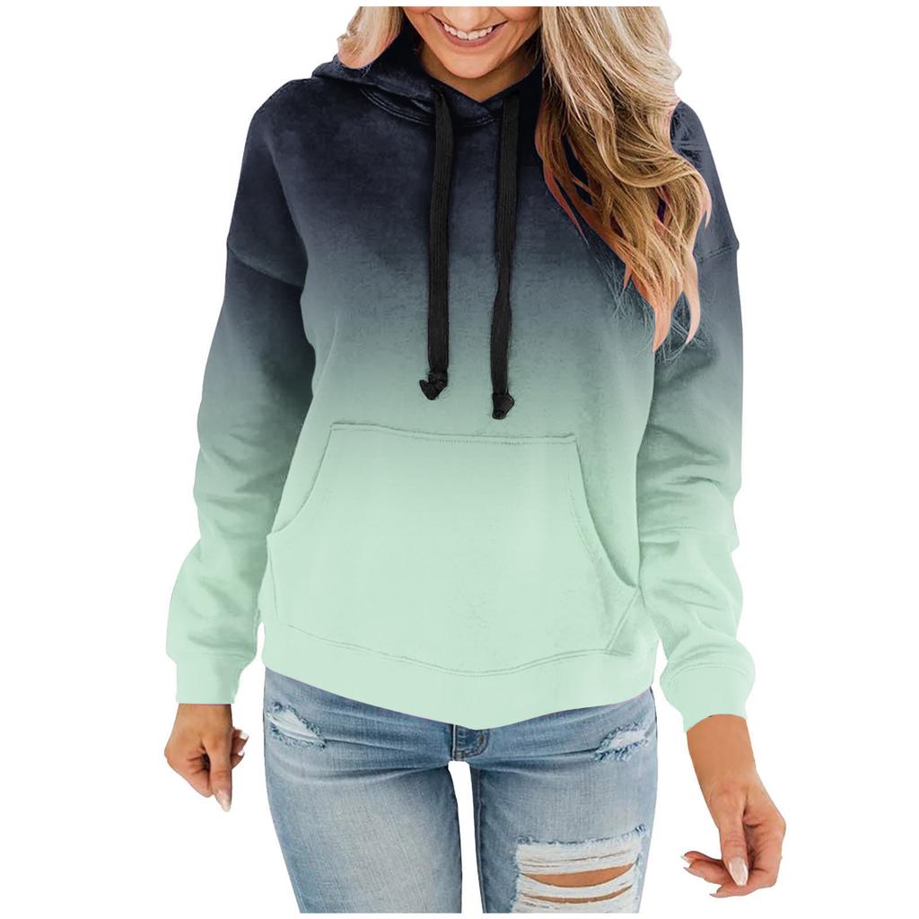 Women's -Lined Gradient Hoodie for Fall and Winter Casual Wear