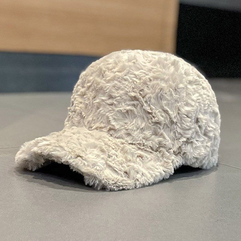 Lamb Wool Cap Children's Autumn and Winter Thickened Warm Sunshade Baseball Cap