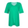 Women's Fashion V-Neck Classic Loose Color Casual Short Sleeve T-Shirt