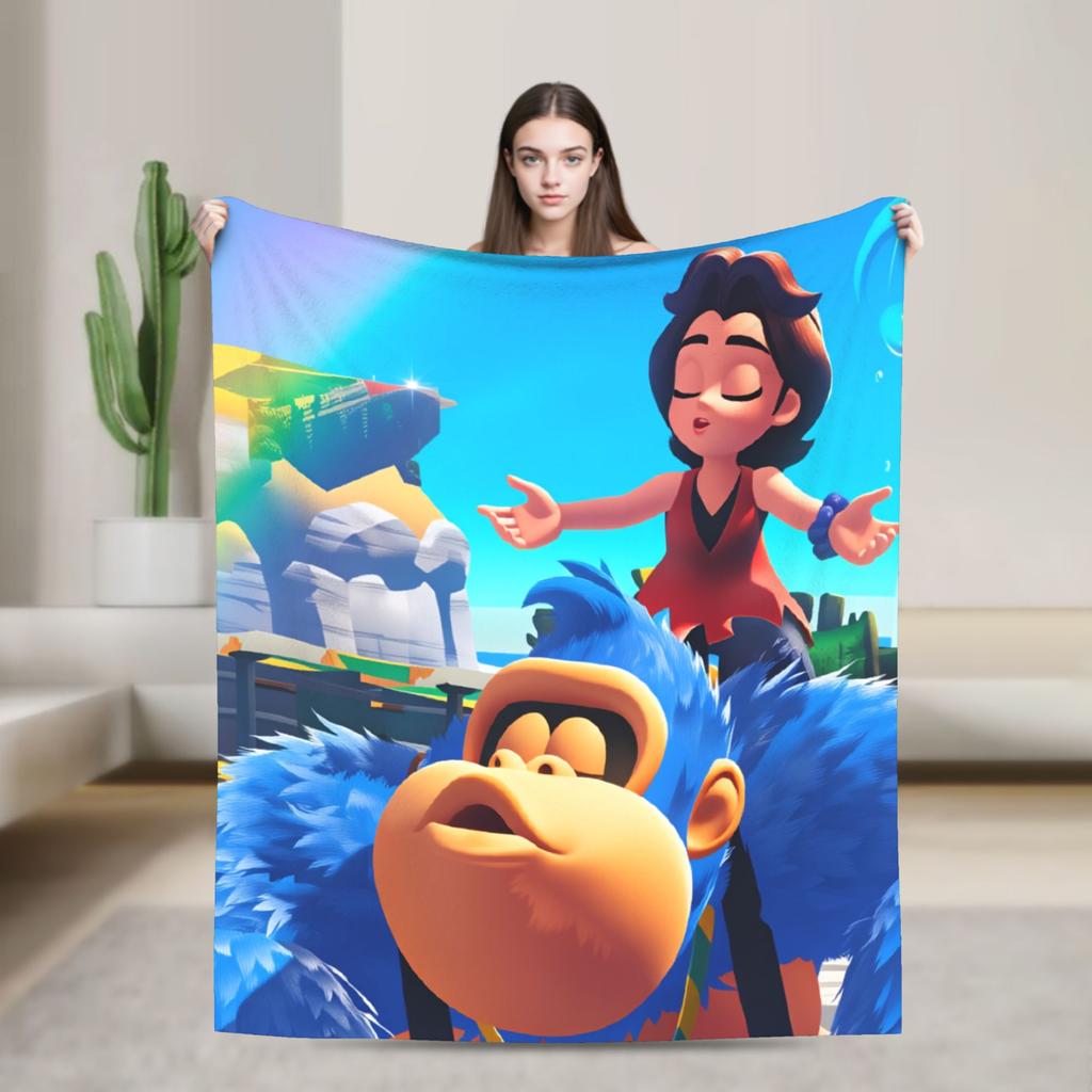 Super Warm BlanketStudents Travel Donkeyed Kongs Throw Blanket Flannel Bedspread For Couch Chair Funny Sofa Bed Cover