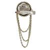 Metal Brooch Pin Lapel Stick Pin Suit Tie Brooch Steampunk Hair Clip for Women Men Coat Hats Jewelry Accessory  Gold