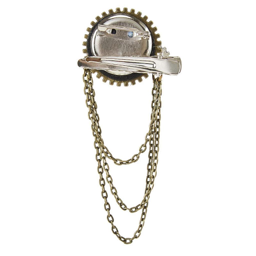 Metal Brooch Pin Lapel Stick Pin Suit Tie Brooch Steampunk Hair Clip for Women Men Coat Hats Jewelry Accessory  Gold