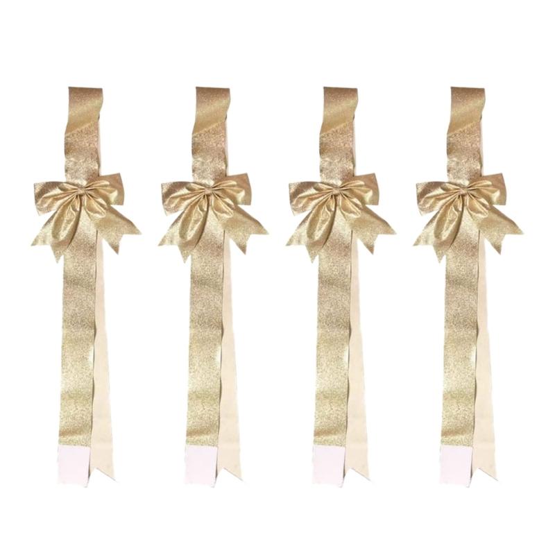 Versatile Festival Bowknot Decoration For Hanging On Doors Wall And Cabinets Polyester Christmas Accent