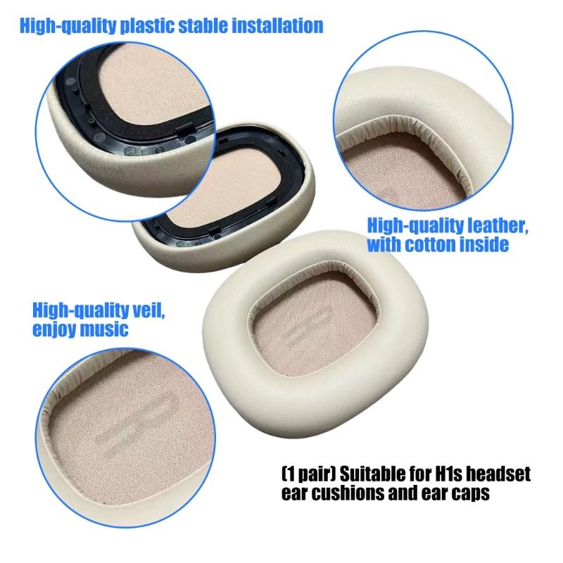 2Pieces Breathable Ear Pad for H1s Headphones Earmuff Ear Cushions Providing Noise Isolation and Easy Installation