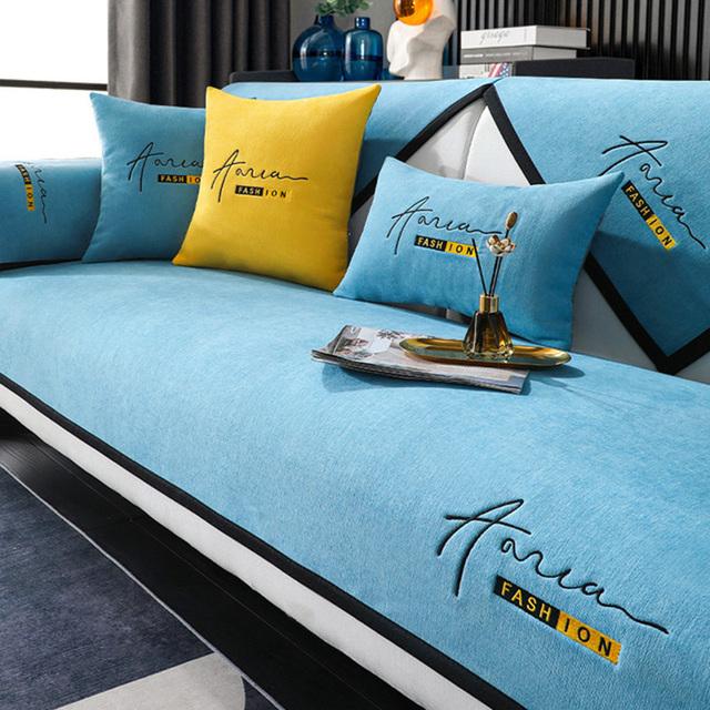 

Чехлы для диванов с вышивкой, чехлы для полотенец для гостиной, 1/2/3/4-местные чехлы для диванов, универсальные чехлы для диванов из синели 90x240cm 1pc