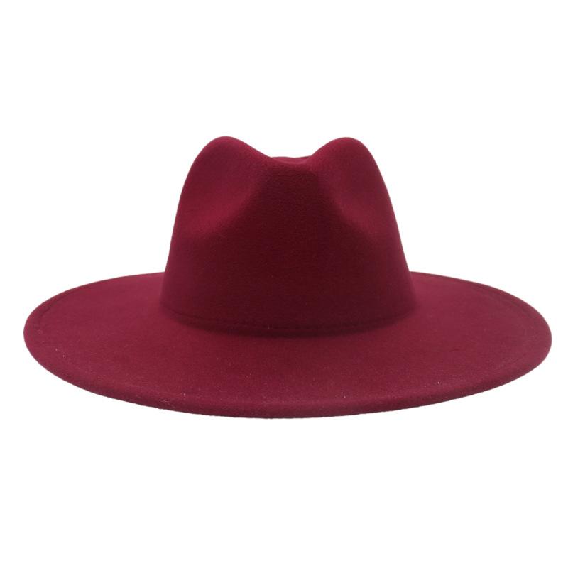 Big Brim Solid Color Cashmere Felt Hat Jazz Hat French Top Hat