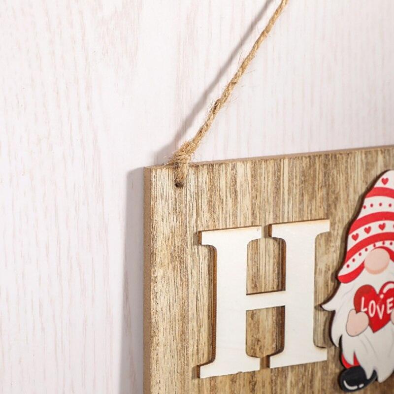 Door Welcome Hanging Ornament Christmas Gnome Welcome Home Door Sign Wooden Pendant Hello Door Decor Sign