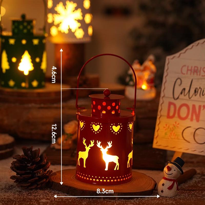 

Nordic Style Christmas Lantern with Electronic Candle - Creative Festival Decoration Ornaments