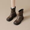 Women S Brown Platform Martin Boots British Style Short Boots