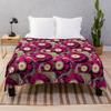 Viva Magenta Retro Vinyl Records Throw Blanket