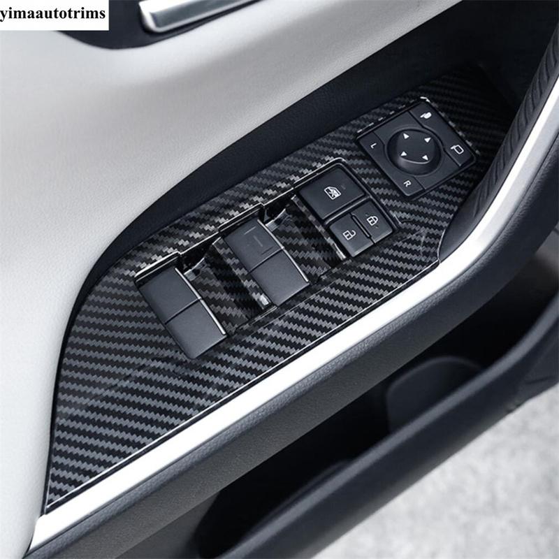 Moldura de Marco de Salpicadero / Cubierta de Faro / Soporte de Vaso de Agua / Elevalunas Para TOYOTA RAV4 RAV 4 XA50 - 2024 Accesorios de Fibra de Carbono