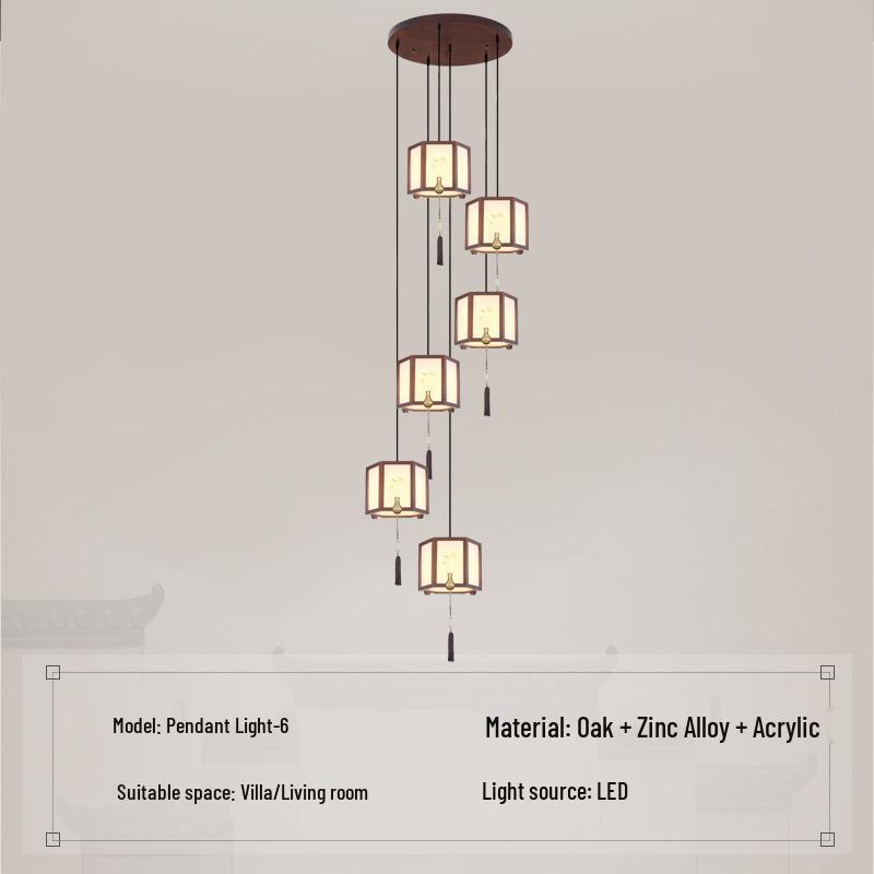 Modern Chinese Spiral Chandelier for Duplex Villas and Restaurants