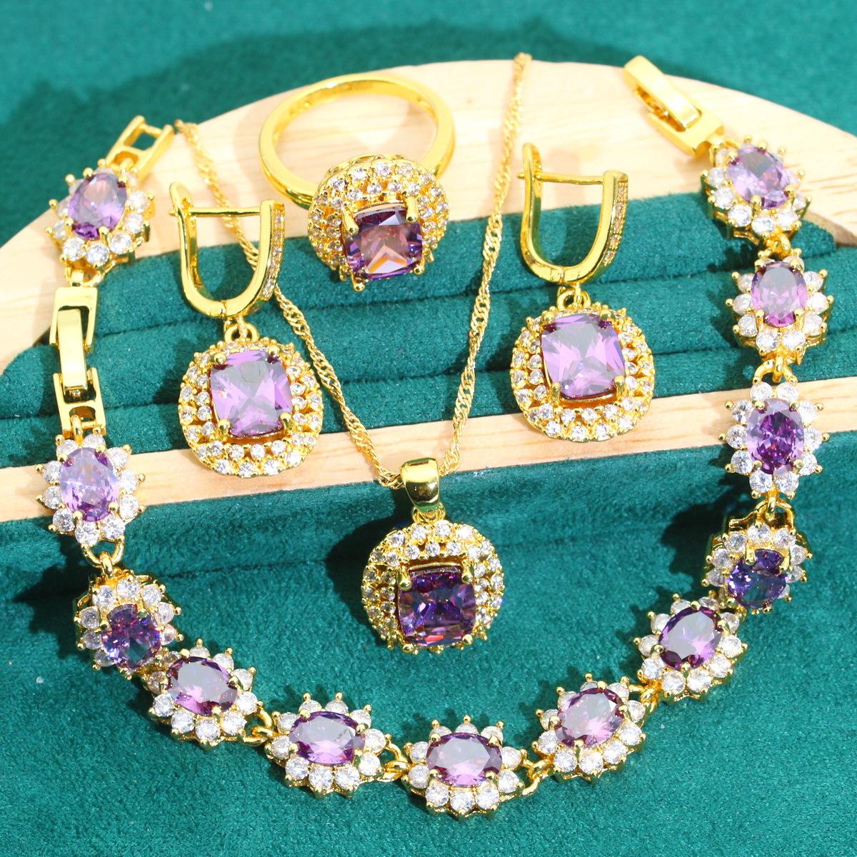

Europe and The United States Bestselling Ladies Zircon Jewelry Collection Romantic Wedding Accessories Fashion 9 yards