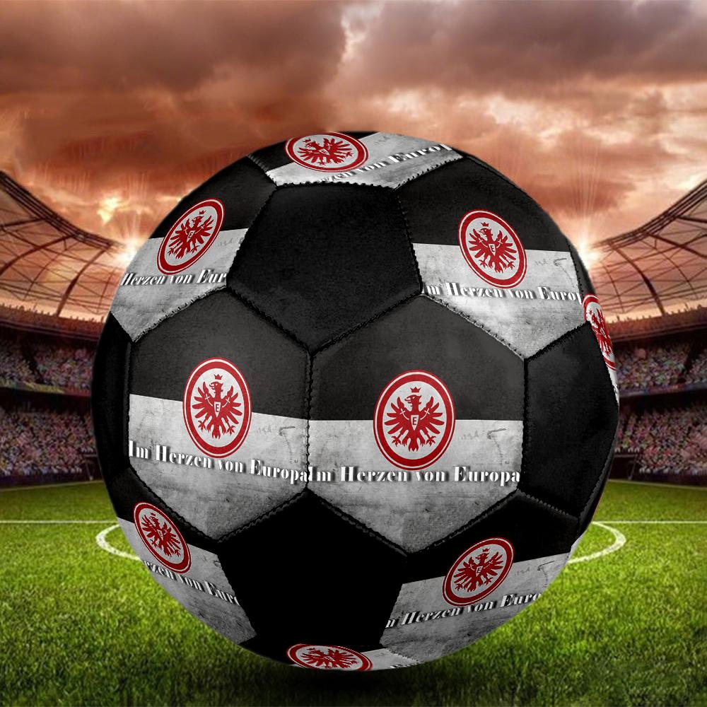 TAGLIA 5 Pallone da Calcio Eintracht Frankfurt Colorato Per Tutte le Età Cucito a Macchina PVC Pronto per la Competizione Resistente Alta Rimbalzabilità