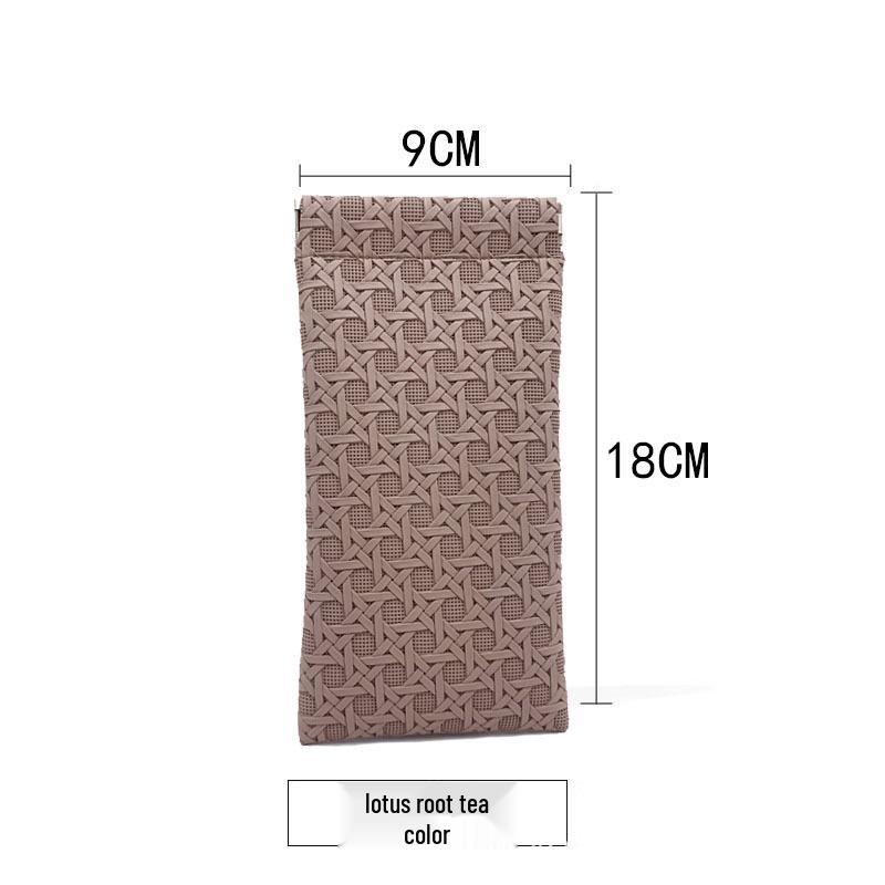 Brillen- & Sonnenbrillenetui mit Leder-Druckknopfverschluss, Tragbare Aufbewahrungstasche mit Kordelzug