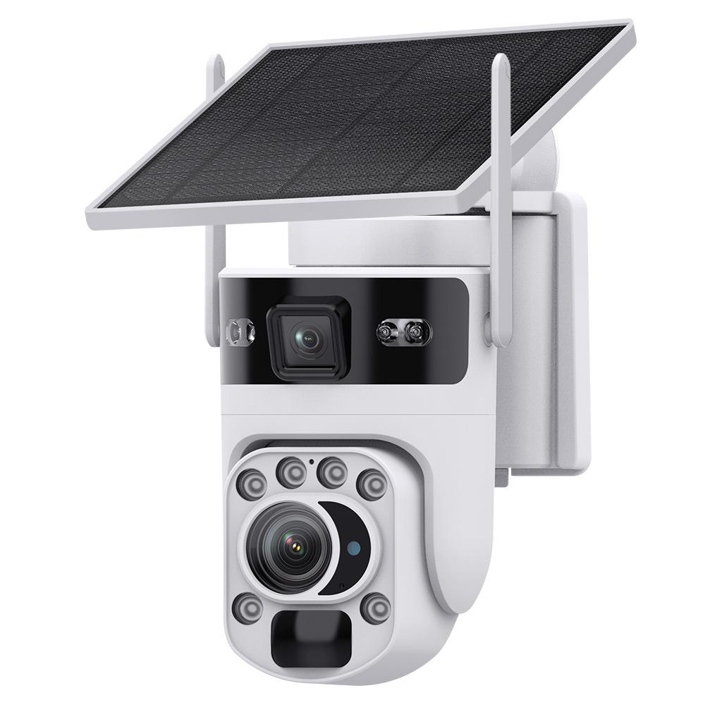 Cross-border UBOX-20X Dual Lens Solar Camera with 6MP Zoom, Remote HD, and Low Power Monitoring